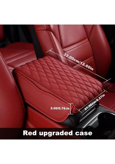 Kırmızı Seametal Araba Kol Dayama Minderi Pu Deri Bellek Köpük Merkezi Konsol Kol Dayama Kap Pad 2 Depolama Cepler Kolçak 54156296