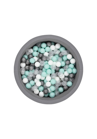 Wellgro Bubble Pops Gri Top Havuzu - Gri/Beyaz/Seffaf/Mint Top