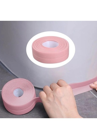 Novahub Pembe Banyo Duş Havzası Ve Küvet Sızdırmazlık Bandı Pvc Yapışkanlı Mutfak Sızdırmazlık Bandı Su Geçirmez Duvar Etiketi 3.8cmx3.2m Pembe
