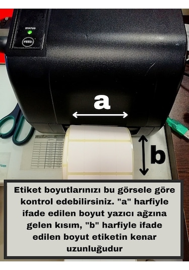 20x40 Mm Termal Barkod Etiketi Yaıpışkanlı Etiket 1 Rulo 2000 Adet