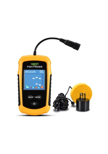 Lucky Lcd Renkli Ekran Taşınabilir Kablolu Balık Bulucu 100m Derinlik Aralığı Sonar Eko Sesleri Balık Bulucu