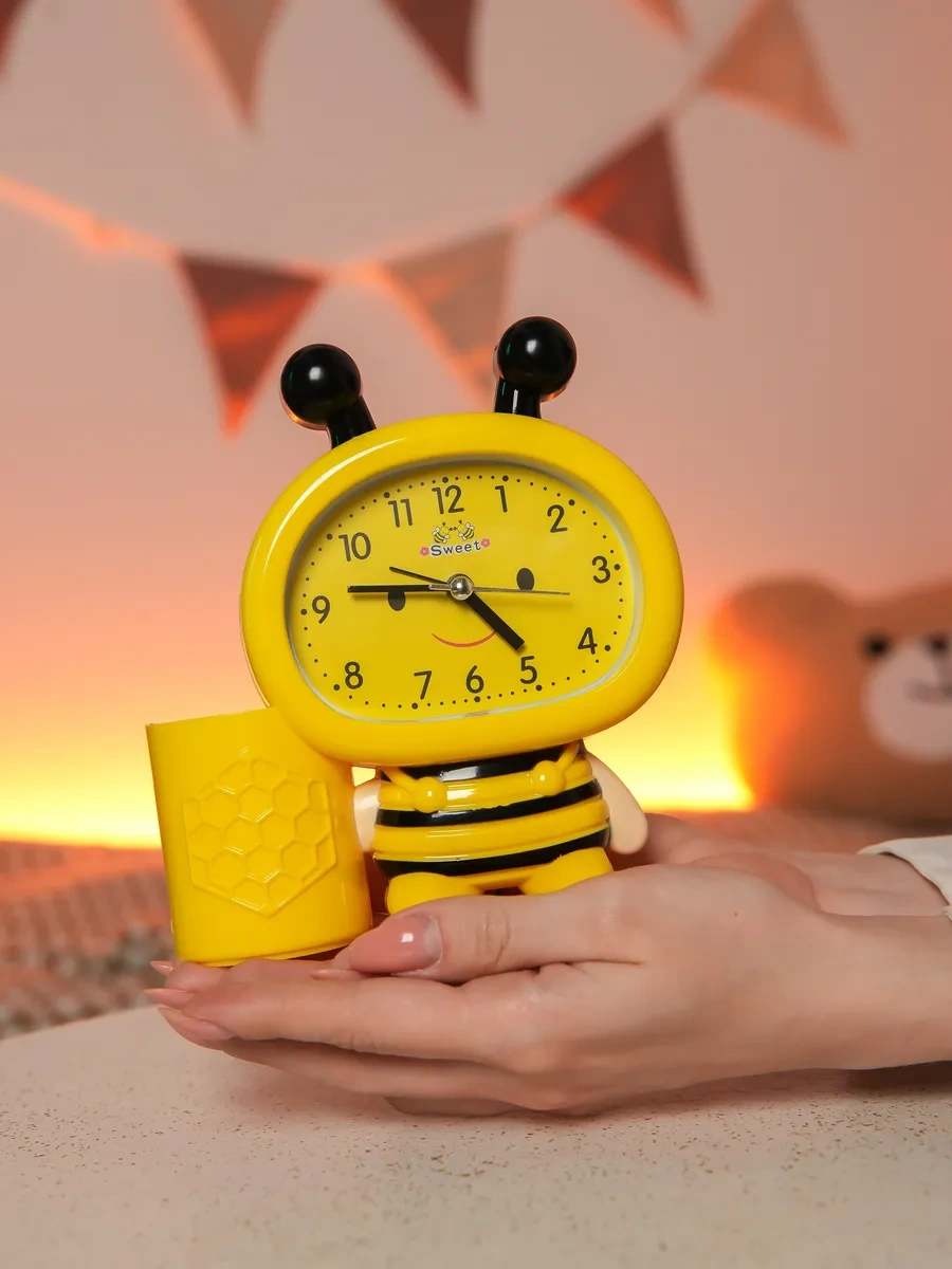 Simalend Okul İçin Çocuklara Yönelik Masaüstü Alarm Saati Ve Organizatör. 12494556 Gri