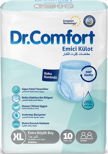 Dr.Comfort Yetişkin Emici Külot Ekstra Büyük Boy XL 10'Lu