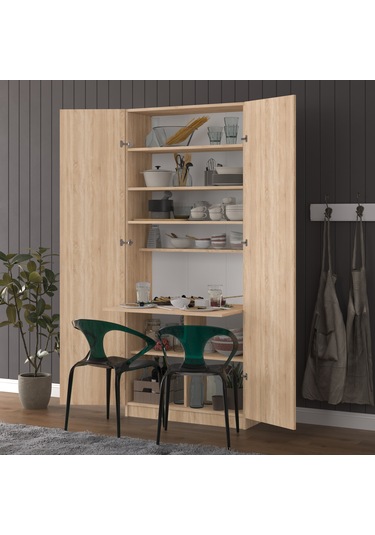 Sonamo Modern Dolaplı Kitaplıklı Raflı Bilgisayar Çalışma Masası