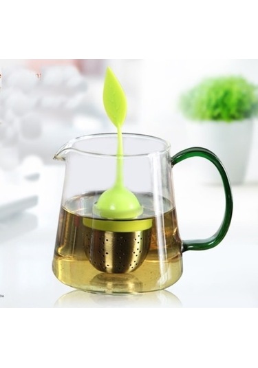 Silikon Paslanmaz Çelik  Yaprak Çay Süzgeci Çay Kaşığı Demlik Topu Bitki Çayı Filtresi