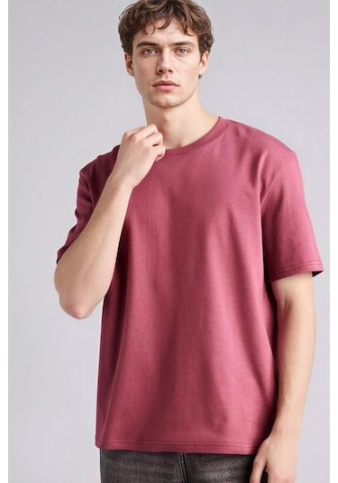 Defacto %100 Pamuk Basic Tişört E7961ax26spbr174 Bordo-br174