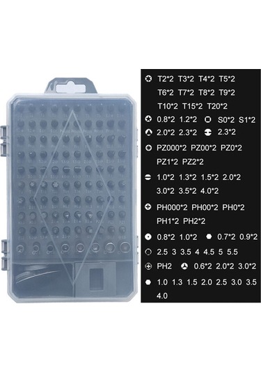 Skycity Crv Çelik 115 Parça Tornavida Seti - Saat, Telefon, Ev Aletleri Tamiri İçin Tamir Araçları Kutusu