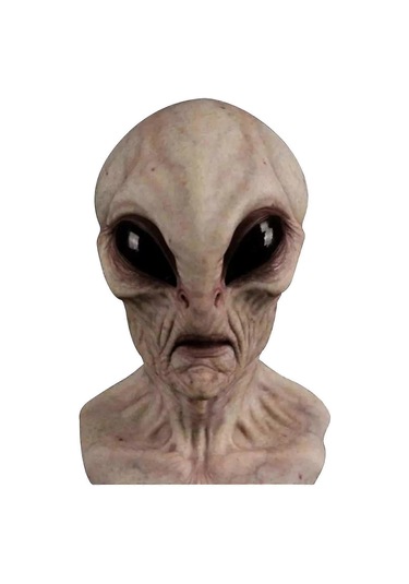 Uzaylı Lateks Maske Cadılar Bayramı Uzaylı Korku Maskesi Başlığı Uzaylı Gri Diğer
