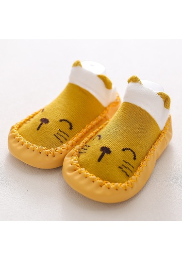 Uıowoo Bebek Yer Çorapları-kaymaz Yumuşak Tabanlı, 0 Pamuk, Sevimli Hayat Desenli - İlk Adım Ve Ev İçim Kullanım İçin Pd003 - Zerdeçal