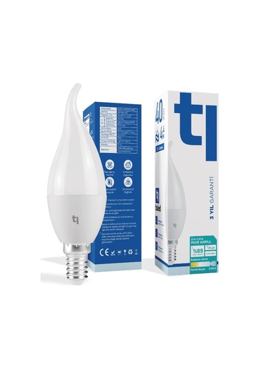 Redeem C37a E14 Mum Ampul, Titreşimsiz, Göz Konforu, 518 Lümen, Parlak Beyaz, 5700 Kelvin