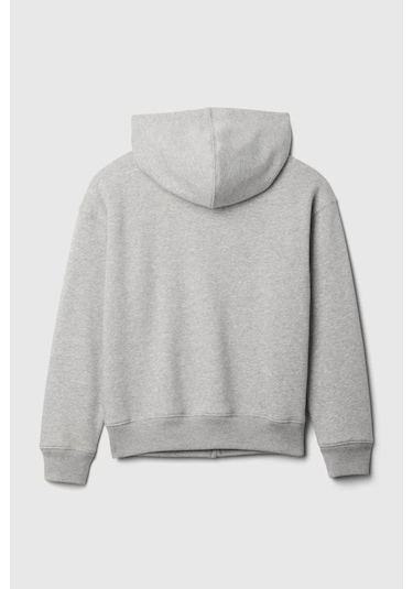 Gap Relaxed Logo Fermuarlı Erkek Çocuk Gri Sweatshirt-9500 Gri