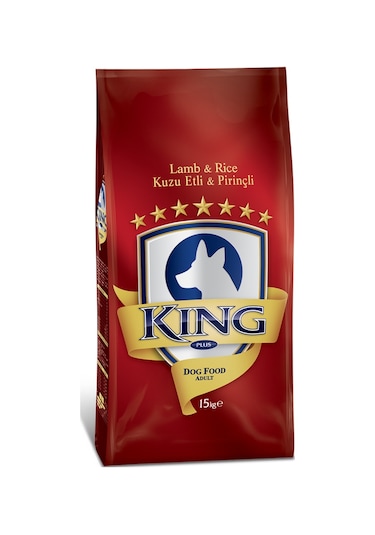 King Plus Kuzu Etli Pirinçli Yetişkin Köpek Maması 15 KG