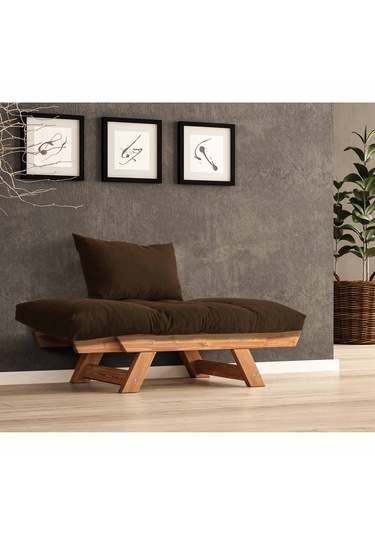 Woodesk Adalar Masif Tik-kahve Renk Berjer Cpt8154-140 Kahverengi