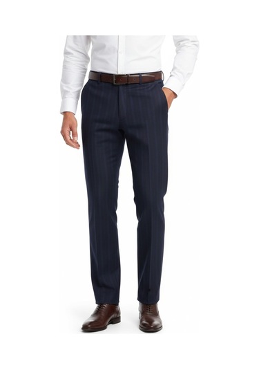 Erkek Regular Fit Çizgili Kumaş Pantolon Likra Kumaş Bgl-st05037 Lacivert