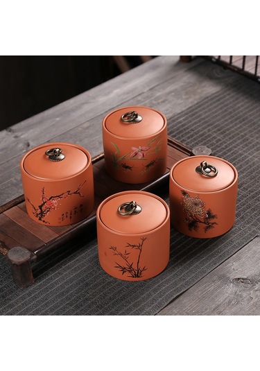 Sones Seramik Redware Çaydanlık Saklama Kapalı Çay Tankı Erik