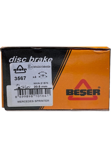 Beşer 3567 Ön Fren Balatası Mercedes Sprinter – Vito 308–312–314