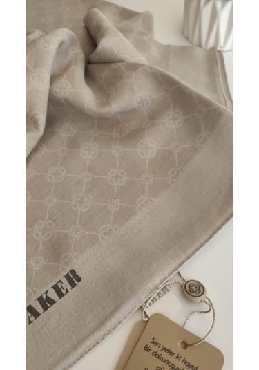Aker Elegance Monogram Eşarp 001 Antrasit