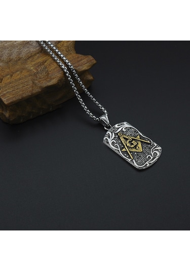 Chavin Mason Taşlı Çelik Erkek Kolye Ds75Sr