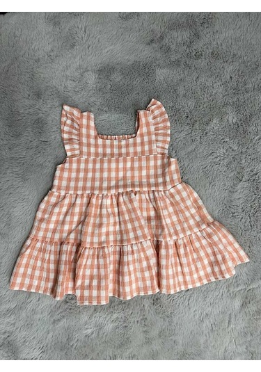 Müsli Kumaş Kız Çocuk-bebek Elbise Ekru - Camel