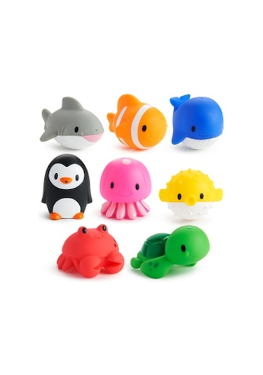 Munchkin Okyanus Hayvanları İle Banyo Fışkırtmaları, 8'li Paket