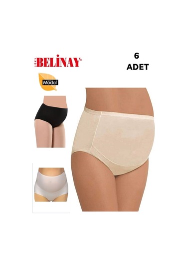 Melisticaret 6 Adet Belinay Modal Bayan Hamile Koton Lohusa Külot 055