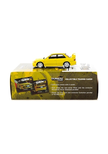 Tarmac Works 1/64 Mitsubishi Lancer Gsr Evolution Iıı Yellow With Tarmac Cards
