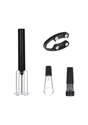 Monyee Pervane Tipi Hava Basınçlı Şarap Açıcı Seti: Folyo Kesici + Vakum Sıtma + Dökücü, Ahşap Mantarları Zararsız Açar, Ev/bar İçin Pratik 4'lü Paket Diğer