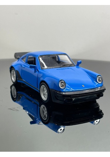 Porsche 911 Turbo 3.3 1:32 Ölçek Metal Çek Bırak Model Araba 12 Cm - Mavi