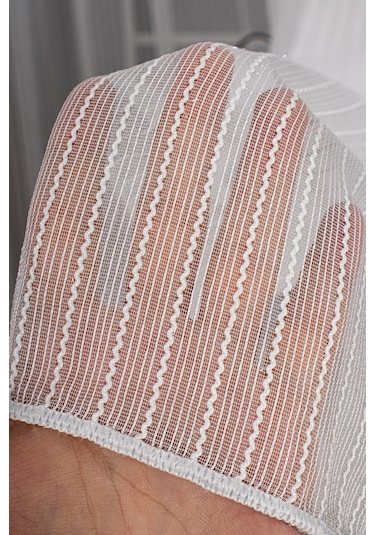 Tek Makarna Simli Armür Düz Tül Perde