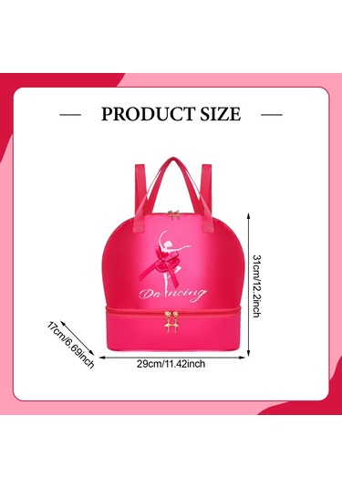 Suntek Bale Dans Sırt Çantası Sporları Seyahatleri İçin Gül Kırmızısı