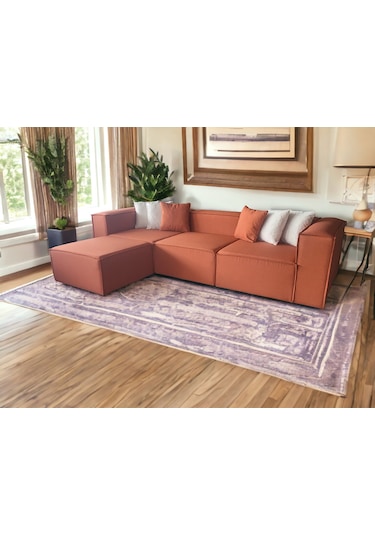 Nova 4 Modül Modüler L Köşe Koltuk Takımı Kiremit