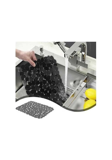 Pazly Ve Temizlenir Su Siyah Mat Lavabo Koruyucu Kolay Kaymaz, Geçirmez Cm 40x30 - Nr Siyah