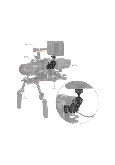 Smallrig 3515c Drop-in Hawklock Mini Magic Arm Hızlı Çıkarma Bilyalı Başlıklı Siyah