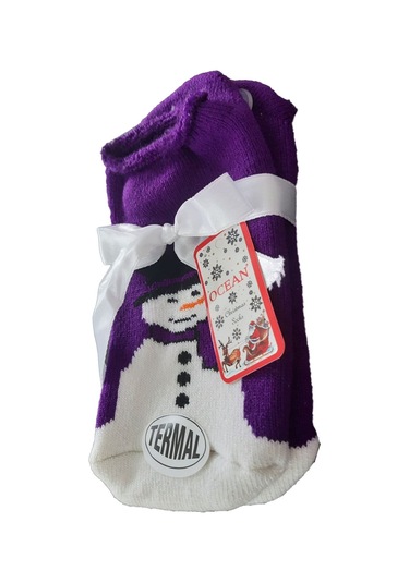 Kadın Erkek Termal Yılbaşı Çorabı Görünmez Kalın Sıcak Hediyelik 001