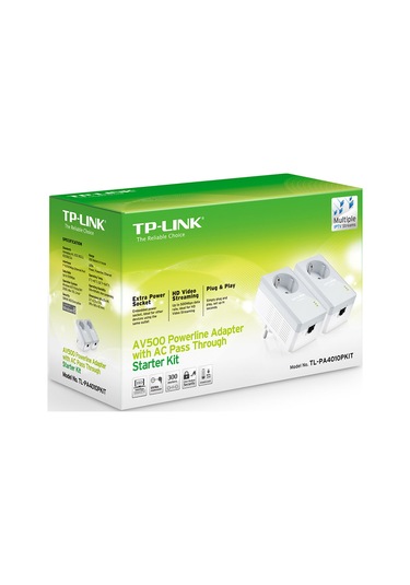 TP-Link TL-PA4010P KIT AV500 AC GÜÇ SOKETLİ POWERLİNE ADAPTÖR