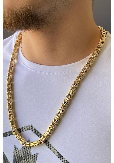 Zümrüt Sarraf 14 Ayar Altın Erkek XL Kral Zincir Kolye