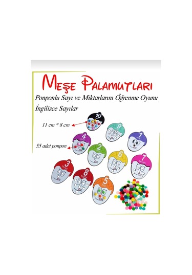 Meşe Palamudu Sayı Ve Miktarlarını Öğreniyorum Ahşap Oyuncak