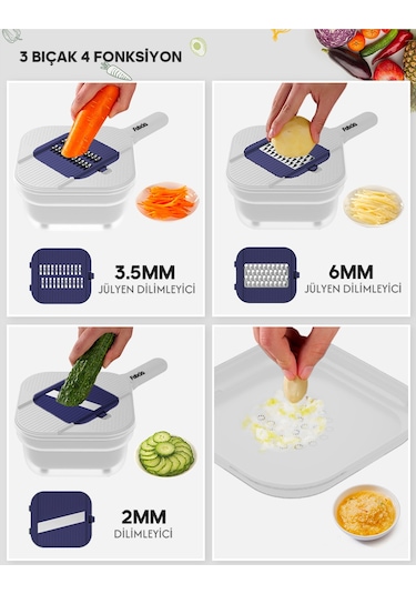 Fabcio Magicmom Çok Amaçlı Dilimleyici Set Beyaz - Lacivert