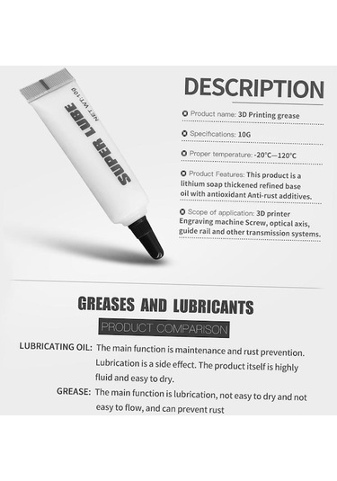 Flybuy Jms 2 Adet Süper Madeni Yağlama Gres Yağlama Yağı Anti-pas Vida Çubuk Optik Eksen Kılavuz Rayı 3d Yazıcılar İçin