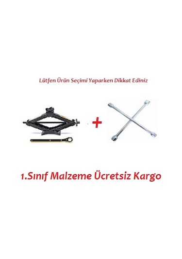 Cırcırlı Kriko Bijon Anahtarı Set 1.5 Ton Araç Krikosu 1 Adet Kriko + 1 Adet Bijon Anahtarı Set