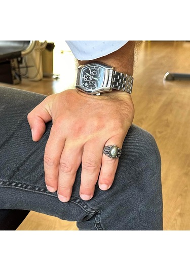 925 Ayar Gümüş Pençe Yüzük İle Gerçek Doğal Pirita Taşı El Yapımı Yüzük İle Aslan Zenginliği Ve Koruma Gümüş