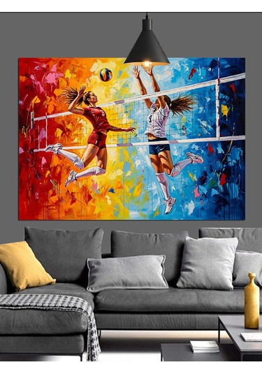 Voleybolcunun Smacı Dekoratif Kanvas - Mdf Ahşap Tablo