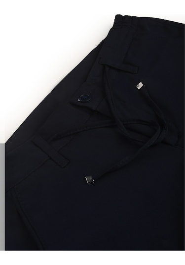 Deepsea Lacivert Esnek Kumaş Slim Fit Beli Lastikli Günlük Spor Pantolon 2601070 Lacivert