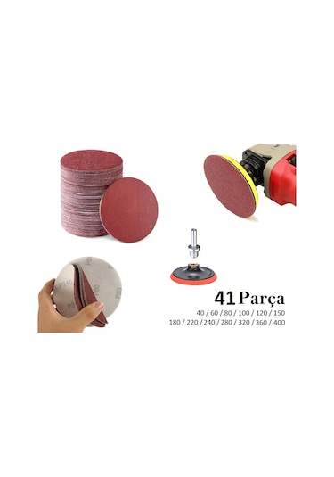 Venoa Ahşap Metal Cırt Zımpara Kağıdı 115 Mm Disk Ve Matkap Uç Set 41 Parça