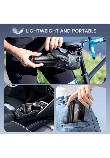 Willowhaven Jkuoo Elektrikli Mini Pompa 150psı Dijital Lcd Ekran Şişirme Aracı Siyah