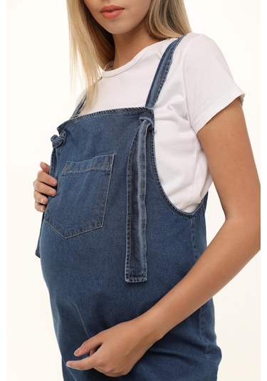 Luvmabelly Myra6301 Kot Hamile Jile Elbise -mavi-mavi