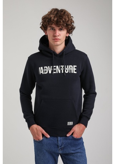 Kapüşonlu Lacivert Slim Fit Hoodie 23fwm64047 Lacivert