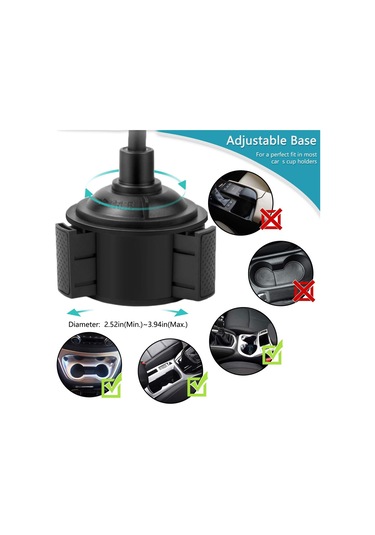 Butu Uzun Boyunlu Çıkarılabilir Braket İle 360 Derece Dönebilen Ayarlanabilir Bardak Tutucu Telefon Braketi