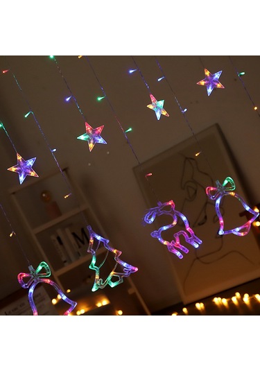 Geeksen Sarı Led Perde Işıkları Noel Doğum Günü Odası Yatak Odası Sahne Dekorasyon Işığı Sarı