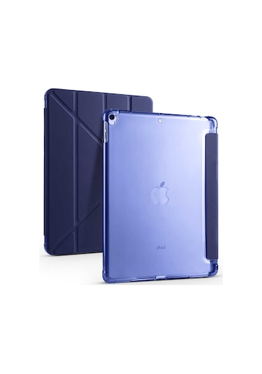 iPad Uyumlu 10.2 2021 (9.Nesil) Kılıf Tri Folding Kalem Bölmeli Standlı